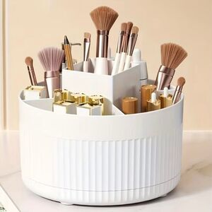 NWT Awaoko White Rotating Cosmetic Organizer with 5 Compartments for 360° Access